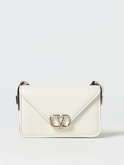 Shop Valentino Letter Bag In Leather In White