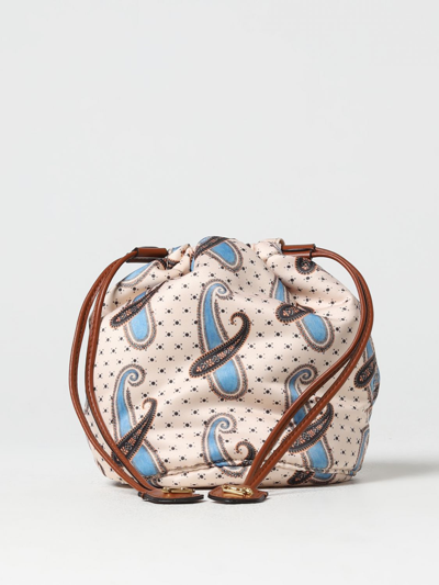 Shop Etro Bag In Paisley Printed Nylon And Micro Polka Dots In Blue