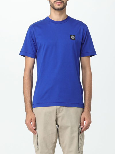 Shop Stone Island T-shirt  Men Color Blue 1