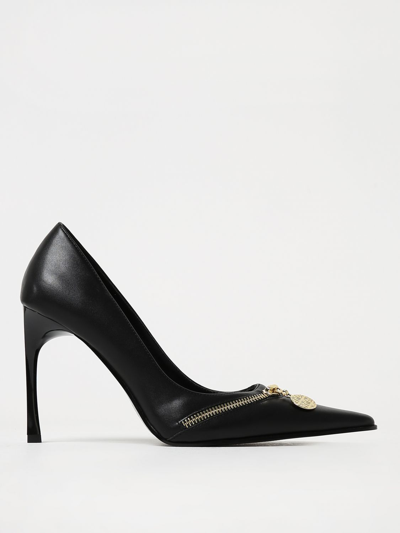Shop Versace Jeans Couture Pumps In Synthetic Leather In Black