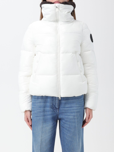 Save The Duck Logo Patch Quilted Jacket In White