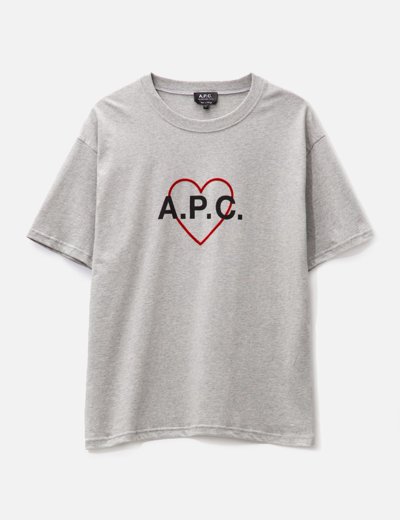 Shop Apc Billy Heart T-shirt In Grey