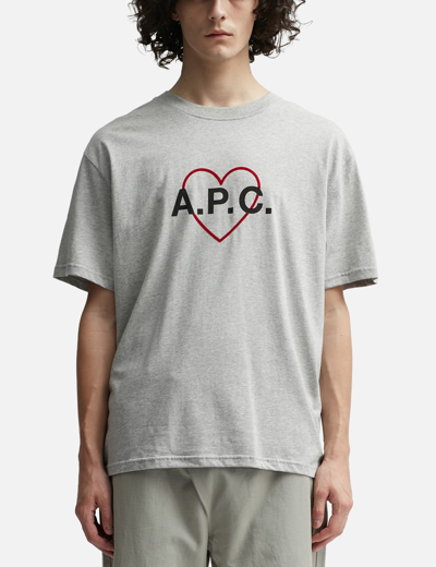Shop Apc Billy Heart T-shirt In Grey
