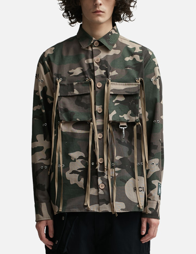 Reese Cooper Men's Desire Paths Modular Pocket Shirt Jacket In Green