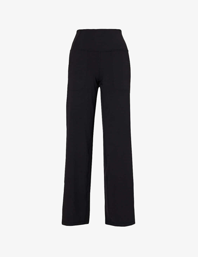 Shop Lululemon Women's Black Align Wide-leg Stretch-woven Trousers