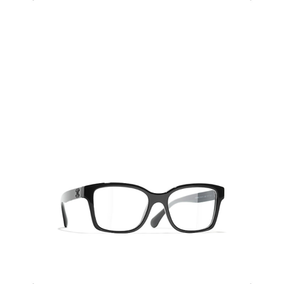 Pre-owned Chanel Womens Black Ch3451b Square-frame Acetate Optical Glasses