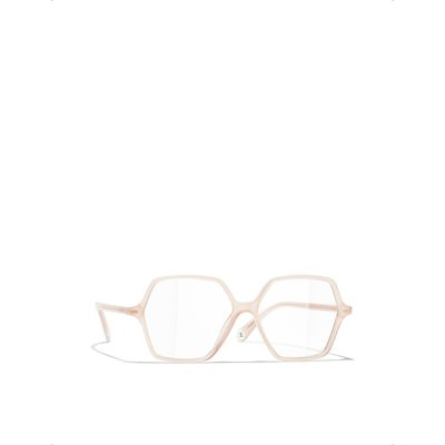 Pre-owned Chanel Mens Pink Ch3447 Square-frame Acetate Optical Glasses
