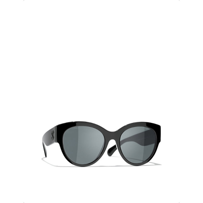 Pre-owned Chanel Womens Black Ch5498b Phantos-frame Acetate Sunglasses