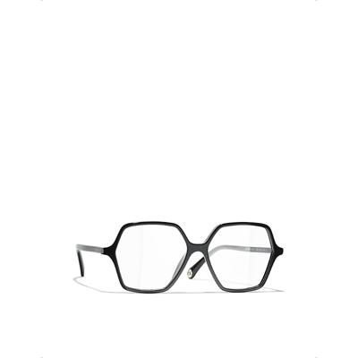 Pre-owned Chanel Mens Black Ch3447 Square-frame Acetate Optical Glasses