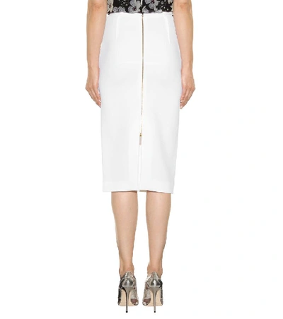 Shop Roland Mouret Wool Crêpe Skirt In White Dwc