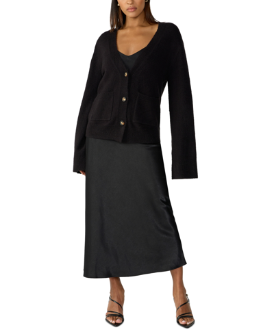 Shop Sanctuary Women's Warms My Heart Button-front Cardigan In Black