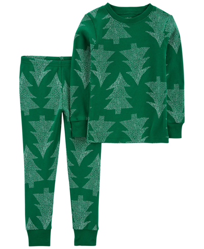 Shop Carter's Toddler Boys And Toddler Girls Christmas Tree 100% Snug Fit Cotton Pajamas, 2 Piece Set In Green