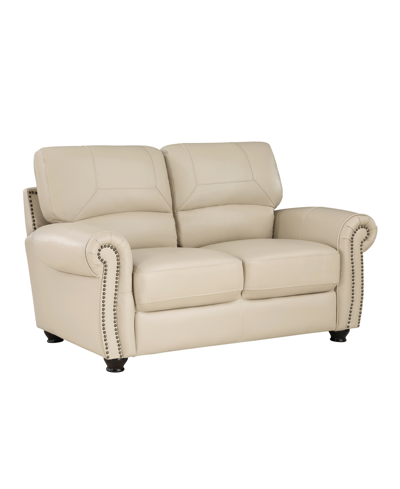 Shop Homelegance White Label Camryn 63" Leather Match Love Seat In Cream