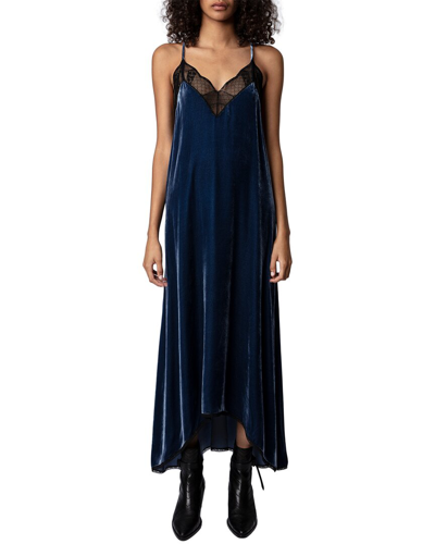 Zadig & Voltaire Risty Velvet Silk Dress | ModeSens