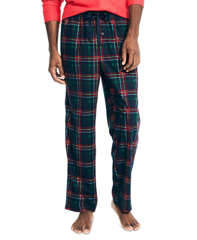 Shop Nautica Men's Classic-fit Plaid Cozy Fleece Pajama Pants In Maritime Navy