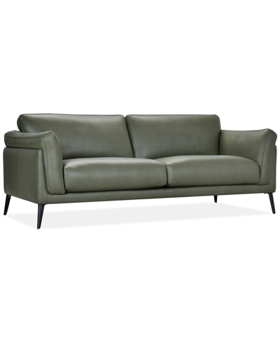 Furniture Keery 91" Leather Sofa, Created For Macy's In Moss