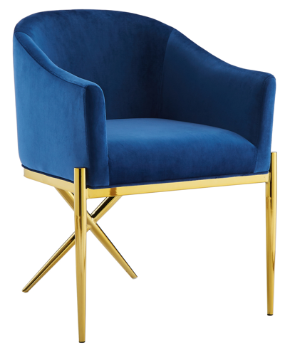 Shop Best Master Furniture Dalton 32" Velvet Side Chair In Navy