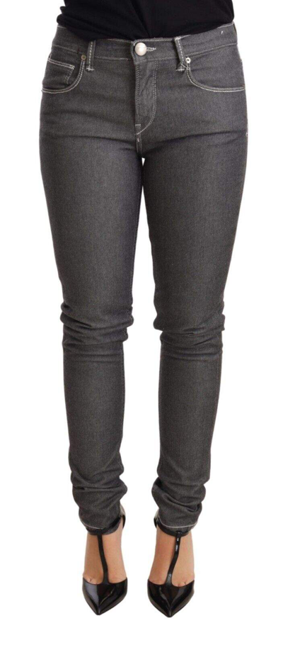 Acht Gray Low Waist Skinny Denim Trouser Jeans In Gray