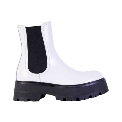 Shop Alexander Mcqueen Bicolor Leather Chelsea Boots In Black,white