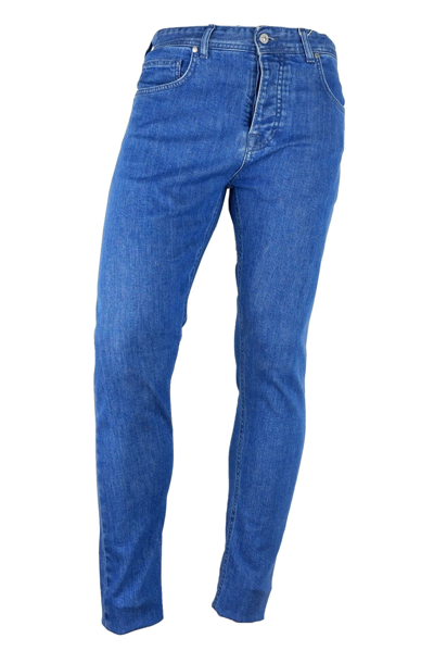 Shop Aquascutum Light Blue Cotton Jeans & Pant