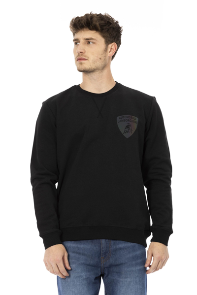 Automobili Lamborghini Black Cotton Sweater In Black