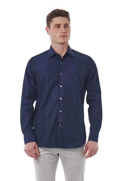 Shop Bagutta Blue Cotton Shirt
