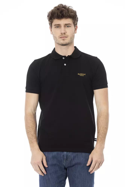 Shop Baldinini Trend Black Cotton Polo Shirt