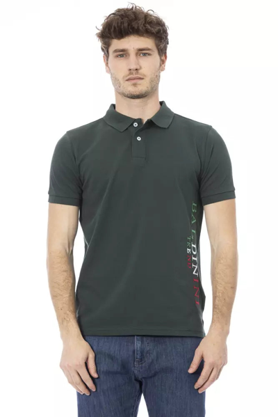 Shop Baldinini Trend Green Cotton Polo Shirt