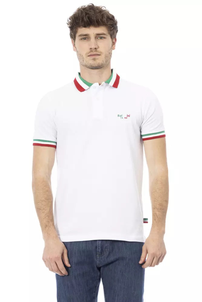 Shop Baldinini Trend White Cotton Polo Shirt
