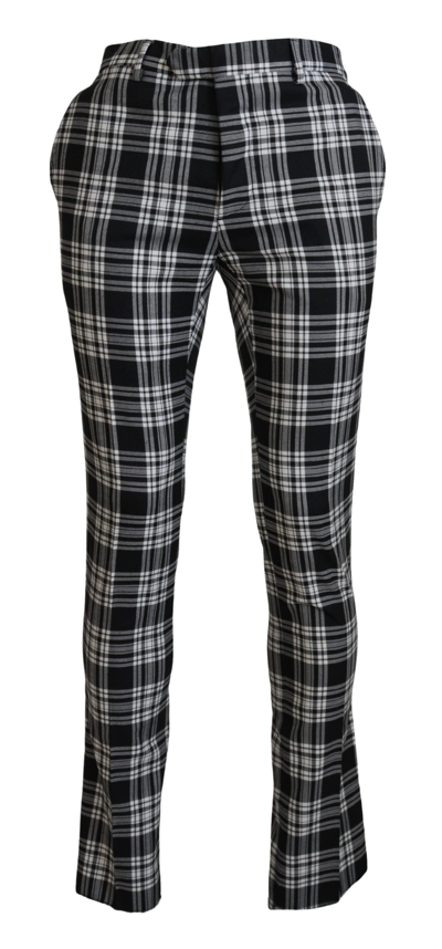 Shop Bencivenga Black Checkered Cotton  Casual Pants