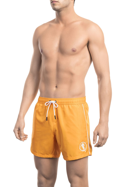 Shop Bikkembergs Black Polyester Swimwear In Orange