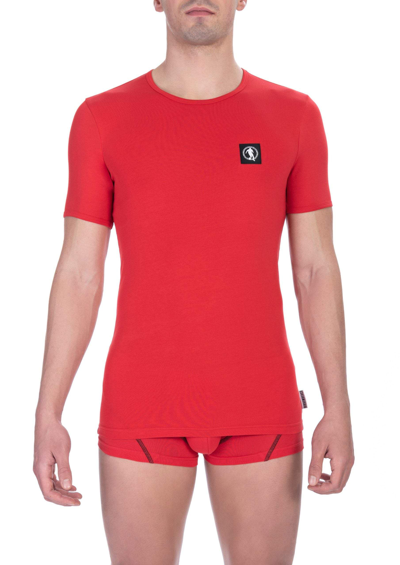Shop Bikkembergs Red Cotton T-shirt