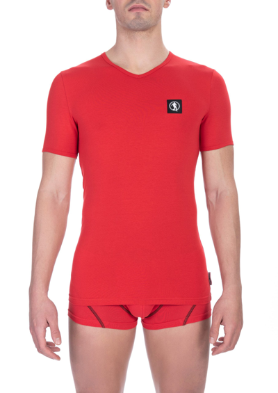 Shop Bikkembergs Red Cotton T-shirt