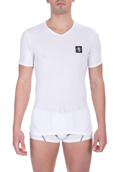 Shop Bikkembergs White Cotton T-shirt