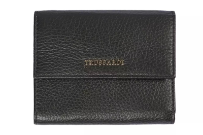 Shop Trussardi Black Leather Wallet