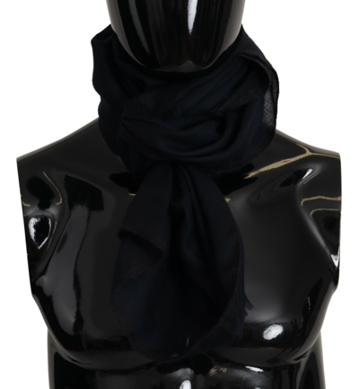 Shop Dolce & Gabbana Black Neck Wrap Fringe Shawl Scarf
