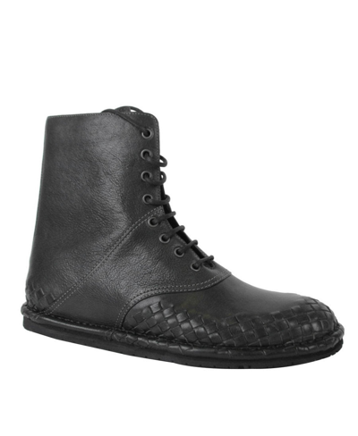 Shop Bottega Veneta Dark Gray Leather Side Zipper Boots In Black