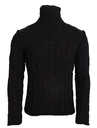 Dolce & Gabbana Brown Wool Knit Turtleneck Pullover Sweater In Brown