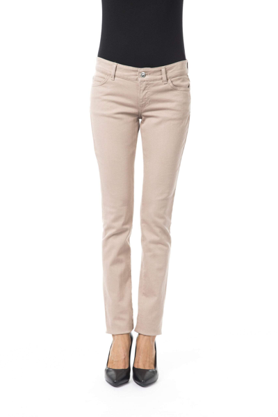 Byblos Cotton Women Slim Women's Pant In Beige