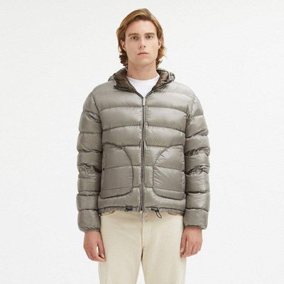 Shop Centogrammi Gray Nylon Jacket