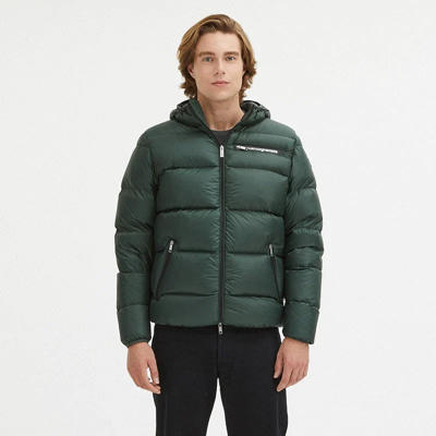 Shop Centogrammi Green Nylon Jacket