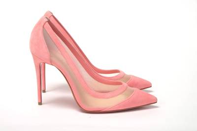 Shop Christian Louboutin Pink Galativi Suede High Heels Pumps