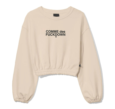 Shop Comme Des Fuckdown Beige Cotton Sweater