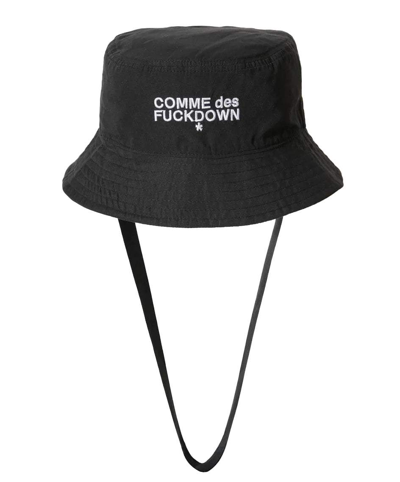 Shop Comme Des Fuckdown Black Polyester Hats & Cap