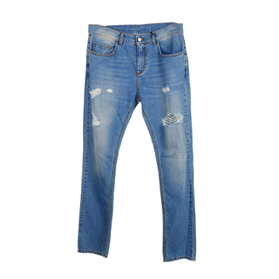 Shop Comme Des Fuckdown Blue Cotton Jeans & Pant