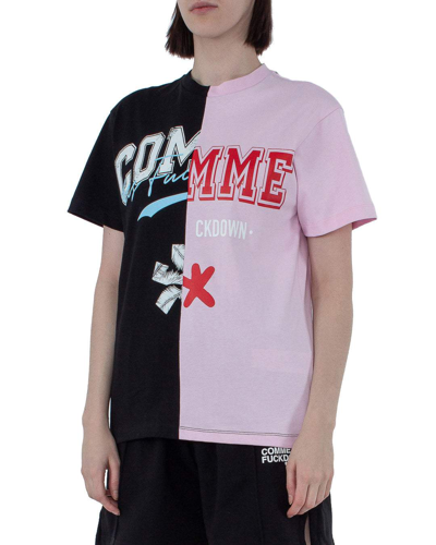 Shop Comme Des Fuckdown Pink Cotton Tops & T-shirt