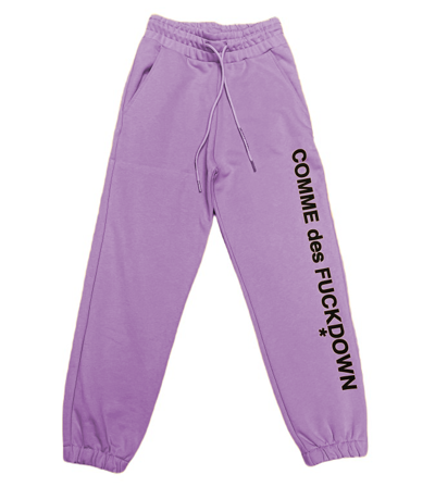 Shop Comme Des Fuckdown Purple Cotton Jeans & Pant