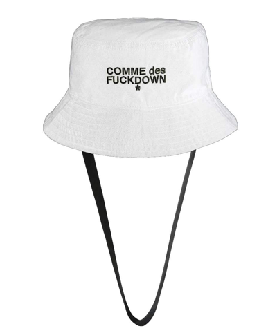 Shop Comme Des Fuckdown White Polyester Hats & Cap