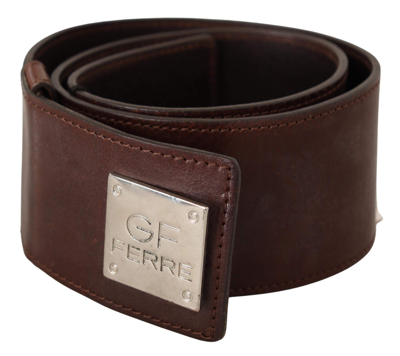 Costume National Belt Black Leather Silver Buckle Waist Belt In Black