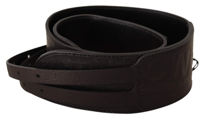 Costume National Elegant Double Buckle Leather Belt In Brown